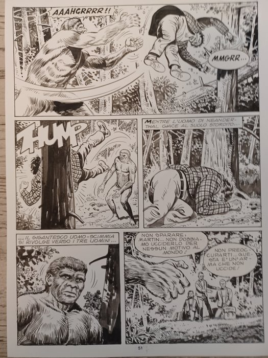 Bignotti, Franco - 2 Original page - Martin Mystère - n. 32 "L'uomo dei boschi" - 1984