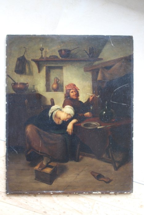 Jan Steen (1625-1679) Follower of - The idlers/Die Faulen