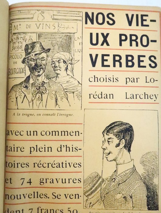 signé; Lorédan Larchey - ‎Nos vieux proverbes [avec Lettre Autographe Signée] - 1886