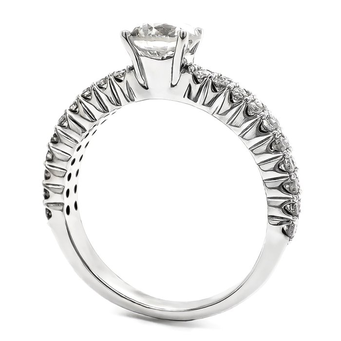 Ring - 14 karat Hvidguld -  210ct tw Diamant (Natur) - F/SI *GRATIS FRAGT*