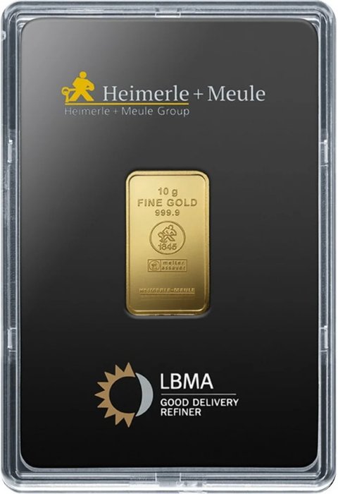 10 gram - Guld 999 - Heimerle + Meule, Germany - Forseglet  Med certifikat