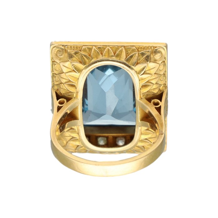 Ring - 18 kraat Gulguld, Platin Spinel - Diamant