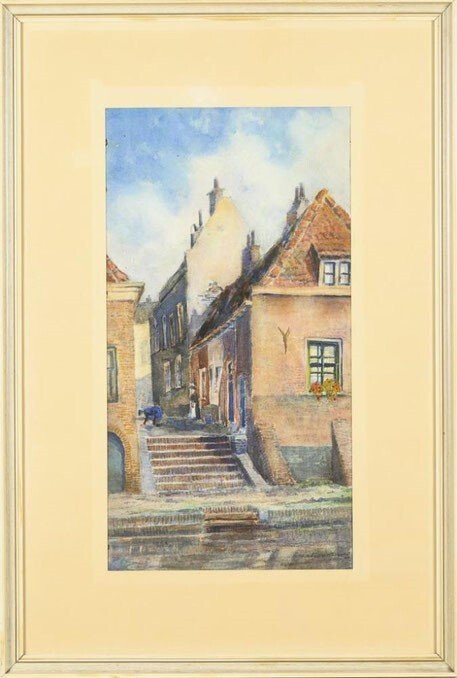 Martin van Waning (1889-1972) - Steegje aan water