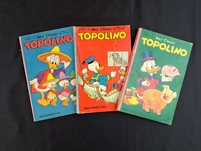 Topolino Libretto nn. 191/193 - 3 Comic - Første udgave - 1958