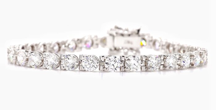 Armbånd - 14 karat Hvidguld -  11.19ct. tw. Diamant (Laboratoriedyrket)