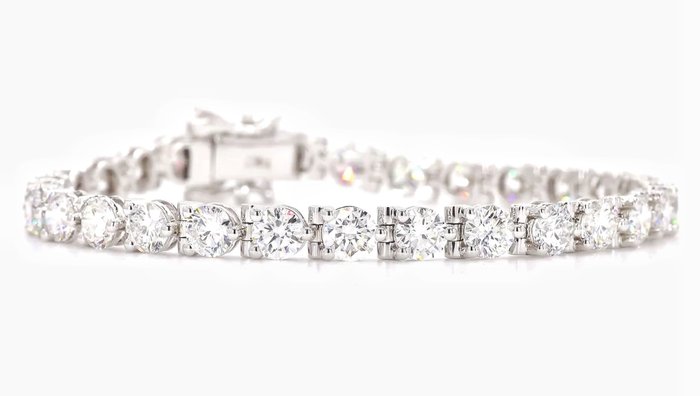 Armbånd - 14 karat Hvidguld -  11.19ct. tw. Diamant (Laboratoriedyrket)