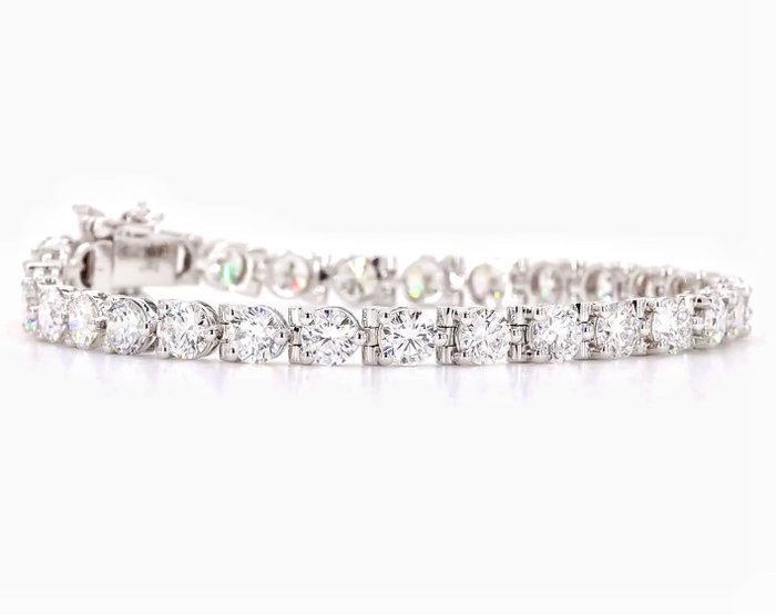 Armbånd - 14 karat Hvidguld -  11.19ct. tw. Diamant (Laboratoriedyrket)