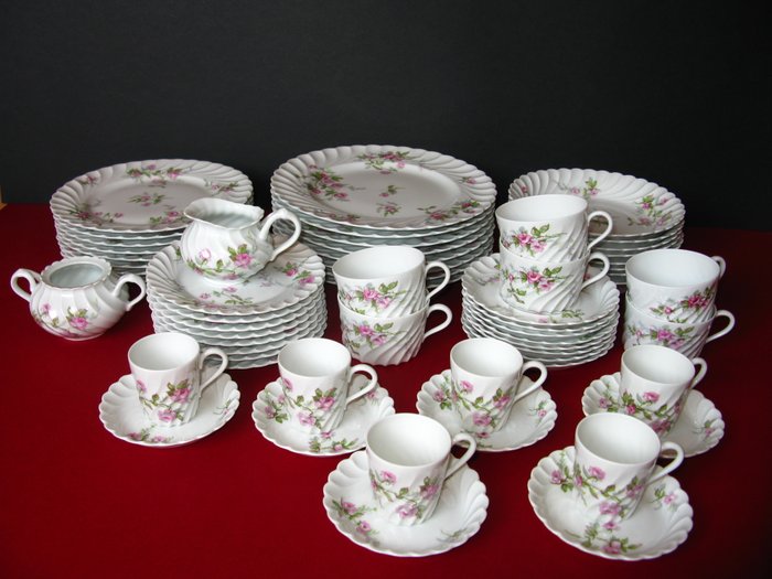 Limoges - Haviland Rozen - Kaffesæt (60) - Keramik - 6x til 8x stykservice