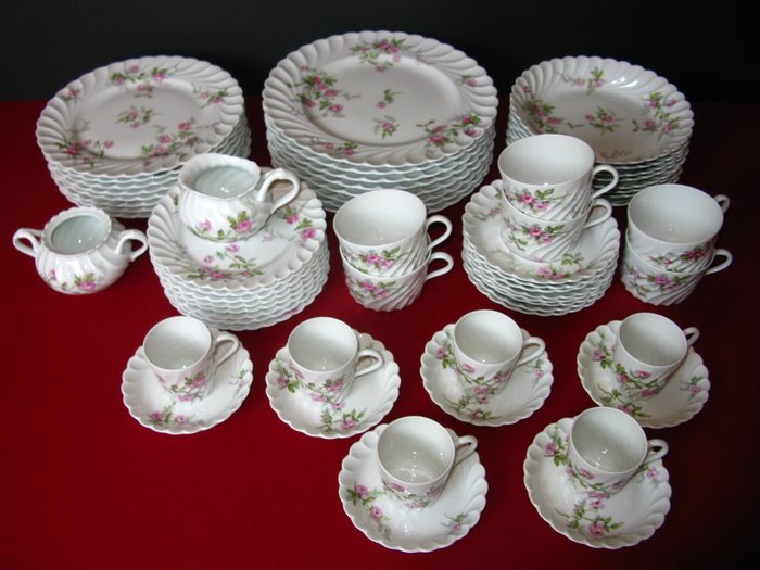 Limoges - Haviland Rozen - Kaffesæt (60) - Keramik - 6x til 8x stykservice