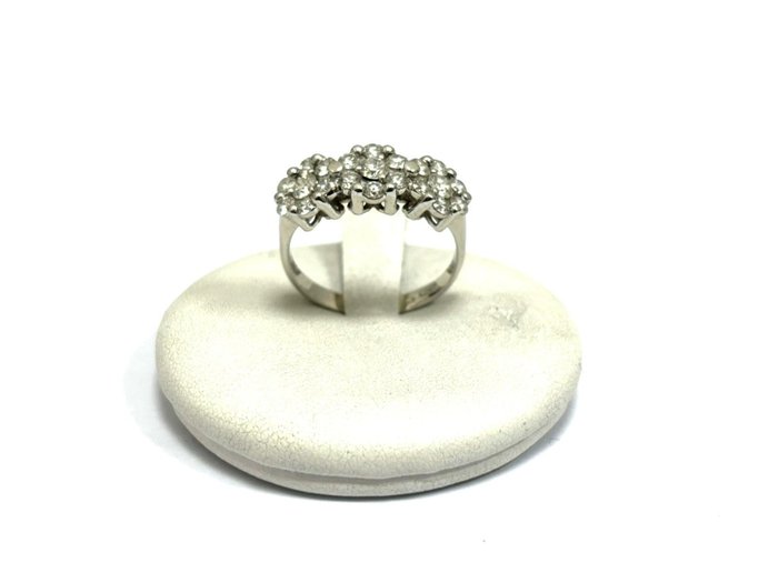 Ring - 18 kraat Hvidguld -  1.20ct. tw. Diamant (Natur)  - Fremstillet i Italien