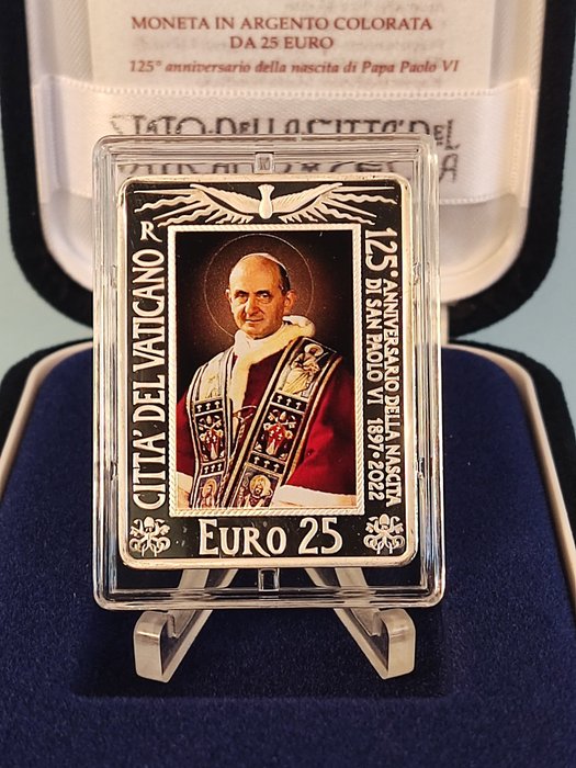 Vatikanstaten. 25 Euro 2022 "Papa Paolo VI" Proof colorata