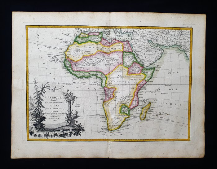 Afrika - Madagaskar / Cape Town / Senegal / Togo / Congo / Etiopien; G. Rizzi Zannoni / Janvier / Lattre - L'Afrique divisee en ses Principaux Etats - 1761-1780