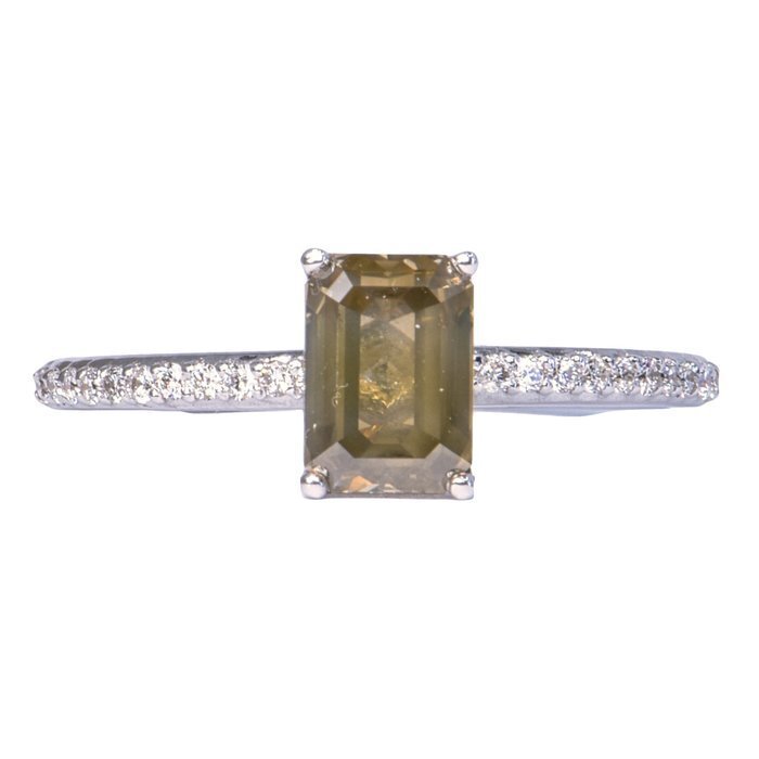 Ring - 14 karat Hvidguld -  1.26ct. tw. Diamant (Natur) - Diamant