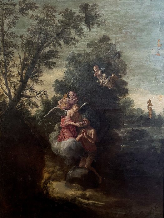 Alessandro Magnasco (1667-1749), Circle of - Isacco o San Paolo viene nutrito dall'angelo