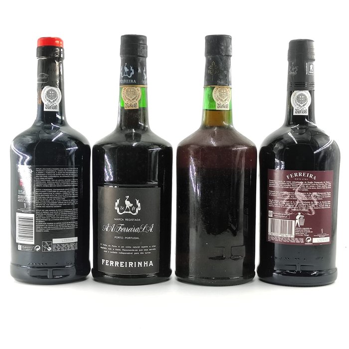 4 Porto Wine Bottles: Offley Ruby Port + Ferreira Port + Crasto 10 Years + Ferreira Port Ruby - Colheita Port -  Douro  - 4 Flaske (0,75L)