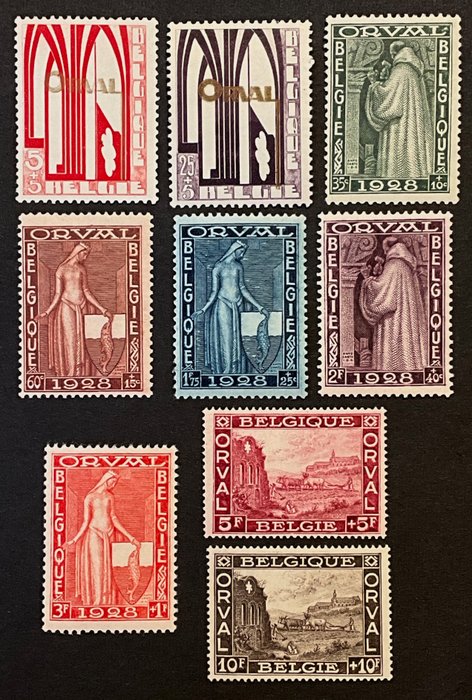 Belgien 1928 - Abbey of Orval "First Orval" - Komplet serie - POSTFRIS - OBP 258/266