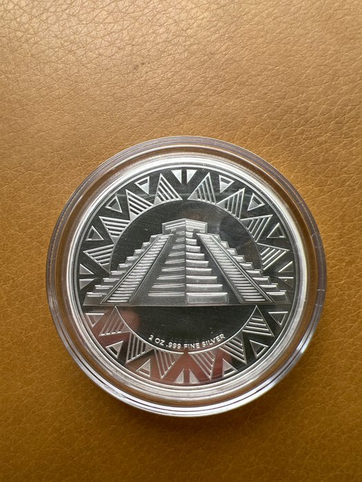 Mexico. Silver medal ND Aztec Calendar, 2 Oz (.999)  (Ingen mindstepris)