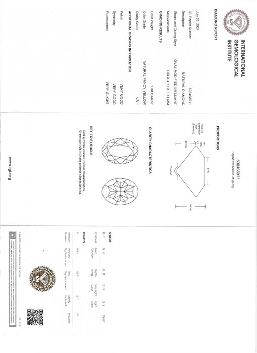 1 pcs Diamant  (Naturfarvet)  - 100 ct - VS1 - International Gemological Institute (IGI)