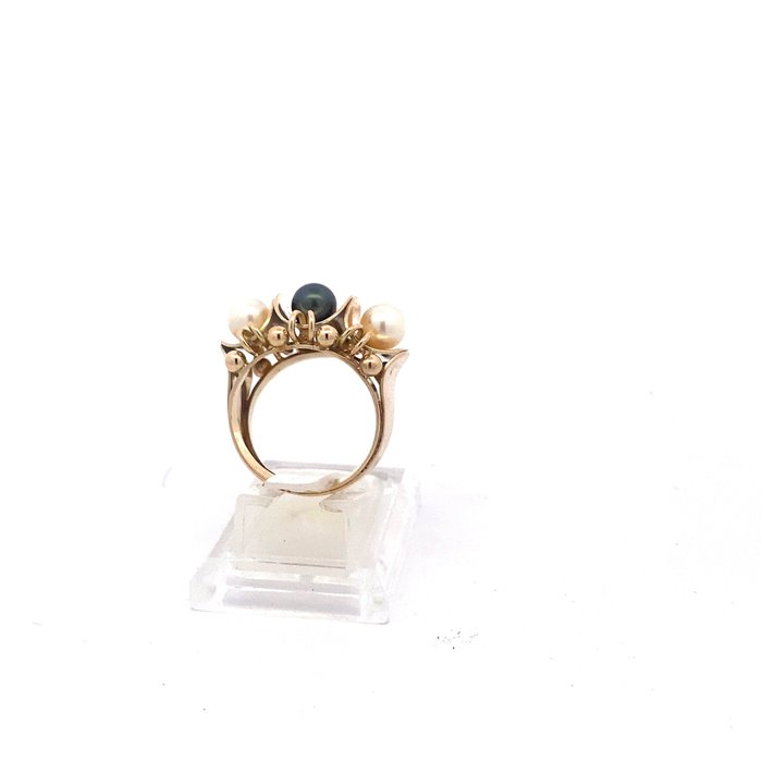 Ring - 14 karat Gulguld Perle - Perle