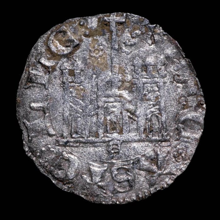 Kongeriget Castile. Juan I (1379 - 1390). Cornado Ceca de Sevilla (BAU 750) - 18 mm / 0.73 gr.  (Ingen mindstepris)