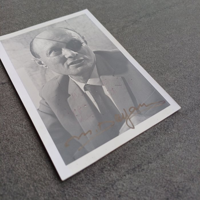 Moshe Dayan - Israele, Fotografia autografa con dedica