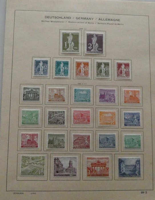 Berlin 1949/1954 - Berlin samling frimærker fra 1949 - 1954 med fold - es fehlt lediglich Block 1