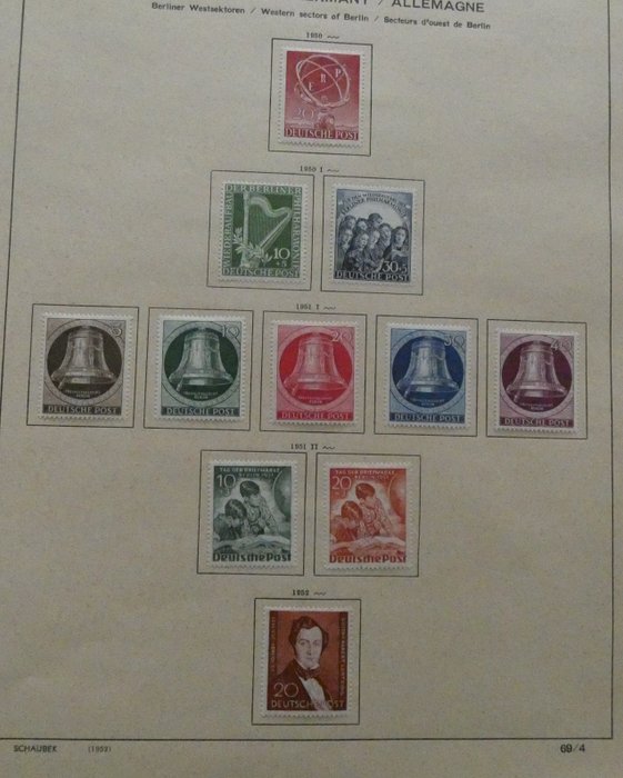 Berlin 1949/1954 - Berlin samling frimærker fra 1949 - 1954 med fold - es fehlt lediglich Block 1