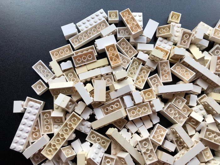 Lego - Geen serie - LEGO Partij van 1000 gram witte bouwstenen vanaf 2x2