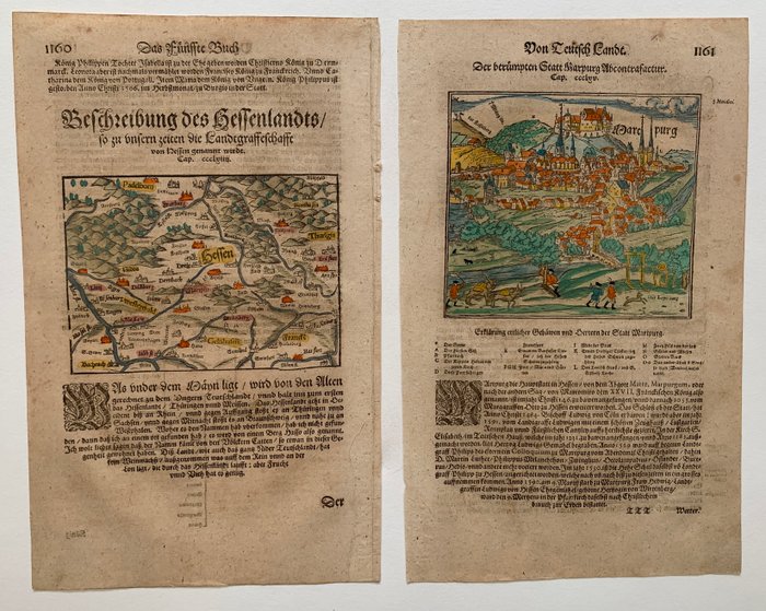 Tyskland - Hessen, Marburg; Sebastian Münster - Beschreibung des Hessenlandts/ so zu unsern zeiten die Landtgraffeschafft von Hessen genannt wirdt; - 1561-1580