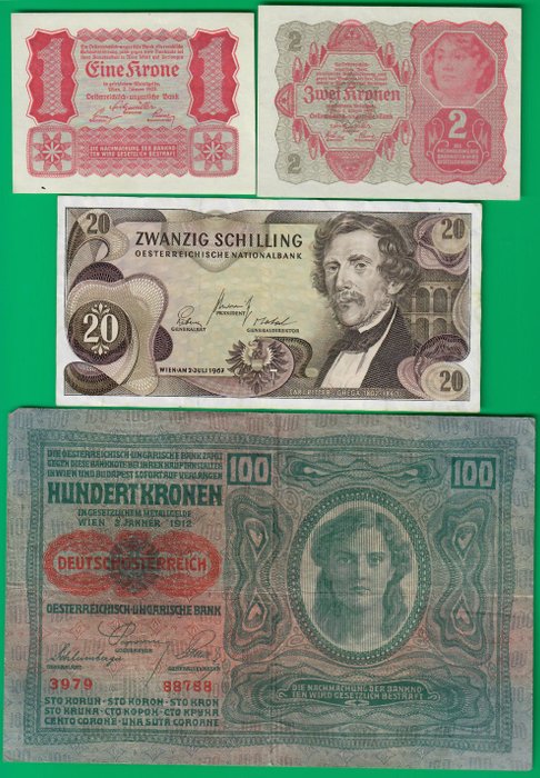 Østrig, Ungarn. - 10 banknotes - various dates  (Ingen mindstepris)