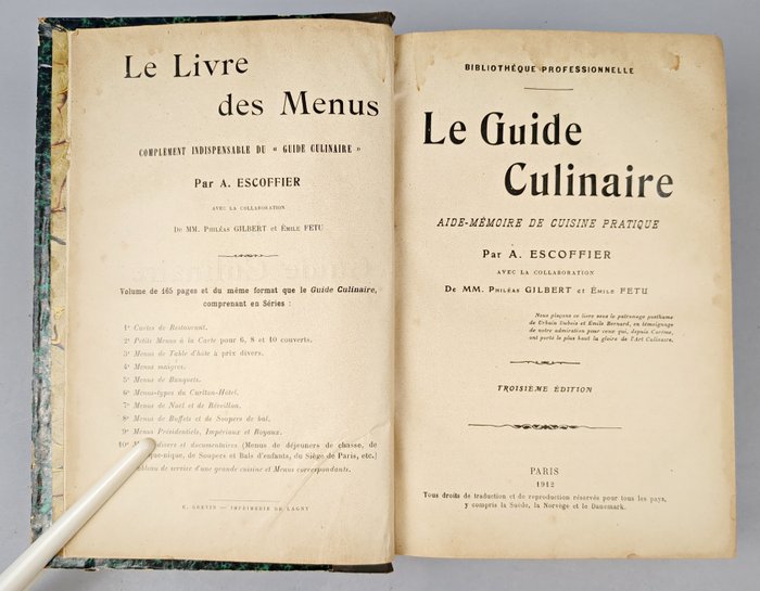 Auguste Escoffier - Le guide culinaire - 1912