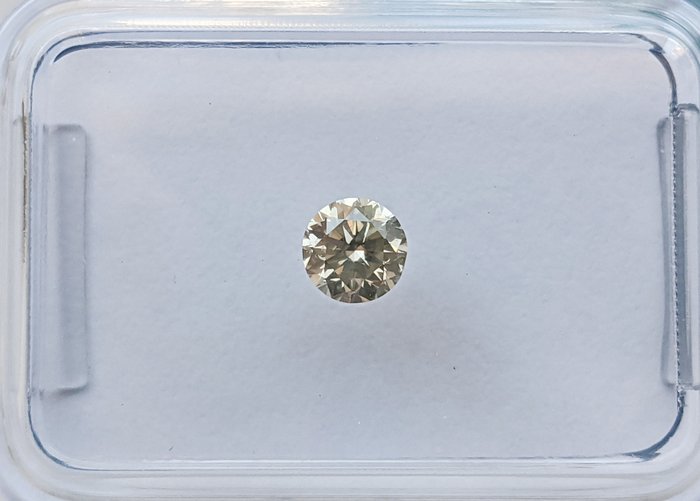 Ingen mindstepris - 1 pcs Diamant  (Naturfarvet)  - 026 ct - Rund - Fancy Brunlig Grå - SI2 - International Gemological Institute (IGI)