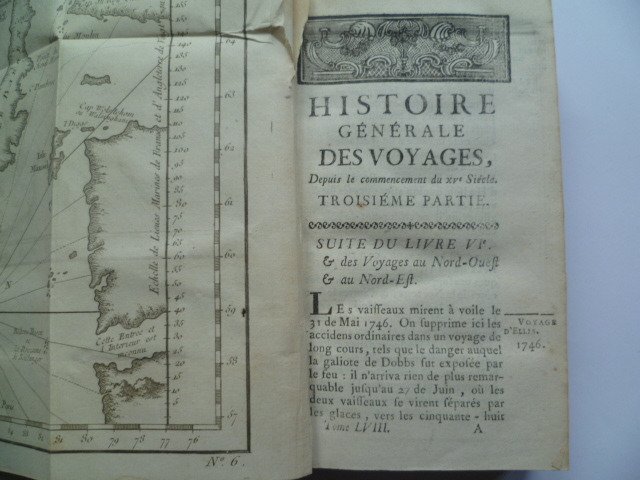 Collectif - Histoire générale des voyages - Nord-Oueft et Nord-Eft (Canada) - 1759