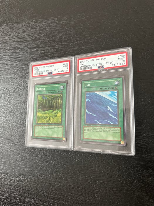 Konami - 2 Graded card - 1st Edition - Forest  Umi - Legend of Blue Eyes White Dragon - PSA 9