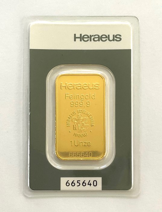 1 Troy Ounce - Guld 999 - Heraeus, Germany - Forseglet