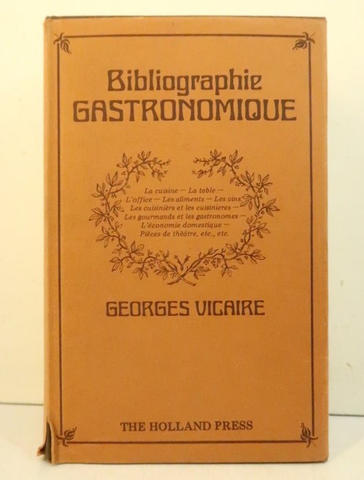 Georges Vicaire - Bibliographie gastronomique - 1978