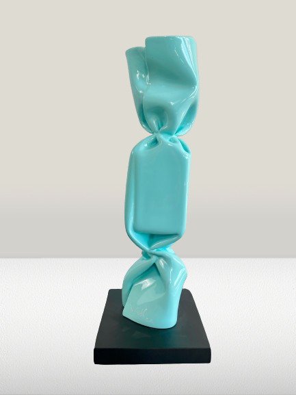 Laurence JENK (1965) - Skulptur, BONBON TURQUOISE 1/8 - 40 cm - Harpiks - 2024