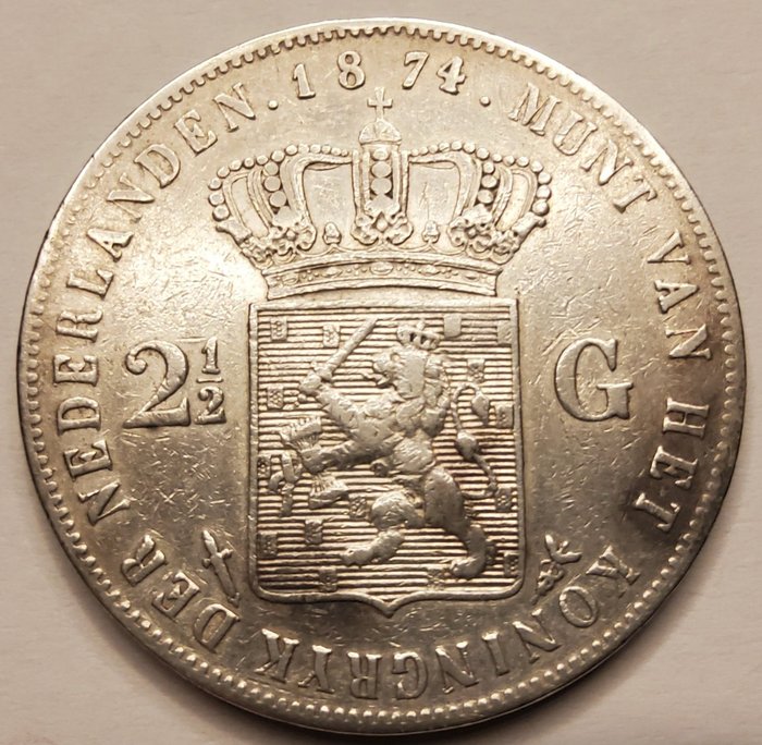 Holland. Willem III. 2 1/2 Gulden 1894  (Ingen mindstepris)