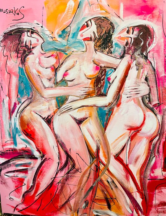 Hrasarkos (1975) - Les Trois Grâces - Huile sur grand toile