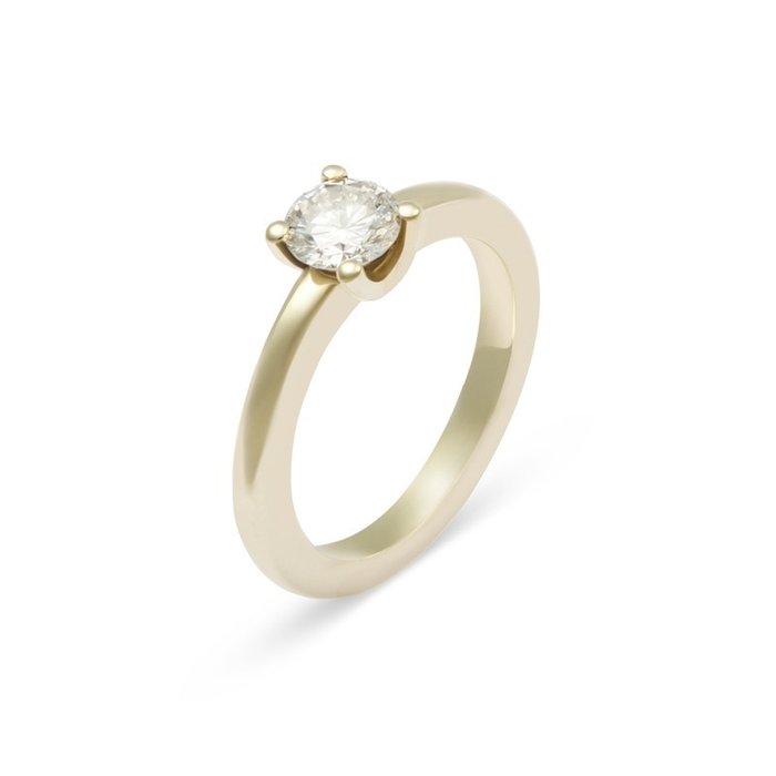 Forlovelsesring - 14 karat Gulguld -  0.68ct. tw. Diamant (Natur)  - Klassisk 0,68ct Solitaire