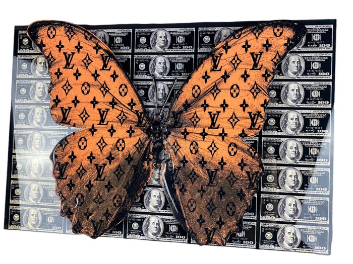 AmsterdamArts - Louis vuitton 3D Black dollar butterfly