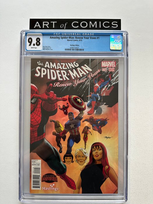 The Amazing Spider-Man Renew Your Vows #1 - Venom Appearance - Rare Hatings Variant Edition - CGC Graded 98 - Extremely High Grade!! - White Pages!! - 1 Graded comic - Første udgave - 2015