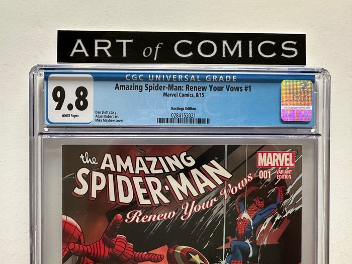 The Amazing Spider-Man Renew Your Vows #1 - Venom Appearance - Rare Hatings Variant Edition - CGC Graded 98 - Extremely High Grade!! - White Pages!! - 1 Graded comic - Første udgave - 2015