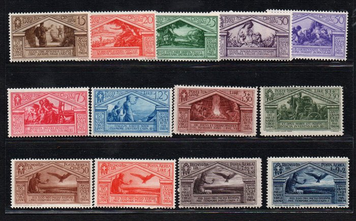 Italien Kongerige 1930 - Bimillennial Virgilio + Aerea - Complete Series MNH 13 værdier s.58