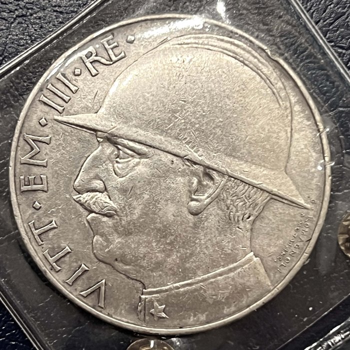 Italien, Kongerig Vittorio Emanuele III. 20 Lire 1928 "Elmetto"  (Ingen mindstepris)