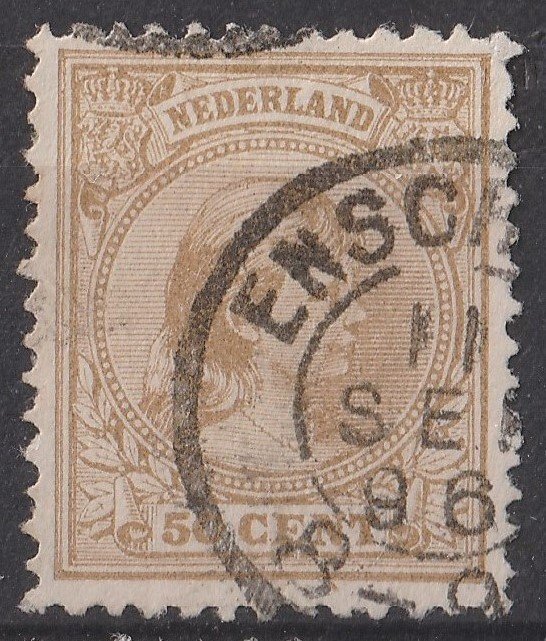 Holland 1891/1896 - Dronning Wilhelmina med hængende hår serie med små runde stempler