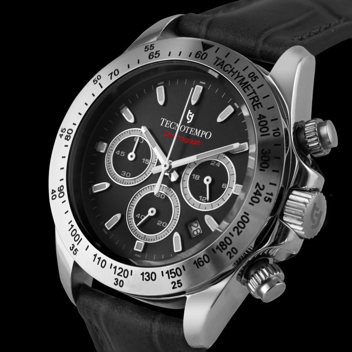 Tecnotempo - Chronograph 10ATM WR - Limited Edition - - TT.100CR.PG (Gun dial/Leather strap) - Mænd - 2011-nu