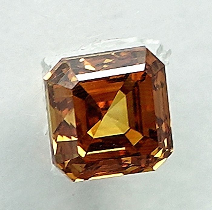 1 pcs Diamant  (Naturfarvet)  - 0.26 ct - Smaragd - Fancy Orange nuance Gul - SI1 - International Gemological Institute (IGI)