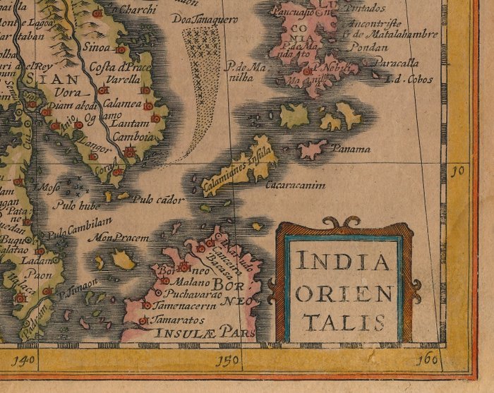 Zuidoost-Azië - Indien, Indonesien, Kina, Korea, Bangladesh, Cambodja; Petrus Kaerius / J.E. Cloppenburgh - India Orientalis - 1632