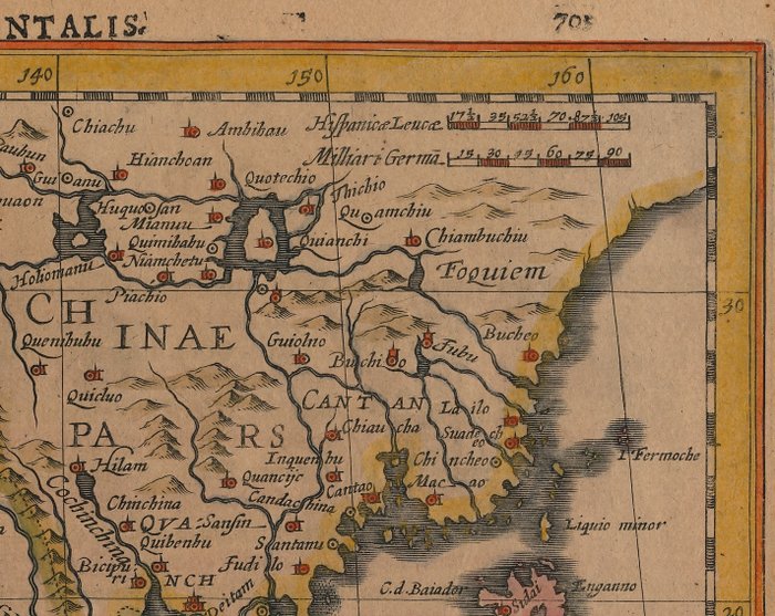 Zuidoost-Azië - Indien, Indonesien, Kina, Korea, Bangladesh, Cambodja; Petrus Kaerius / J.E. Cloppenburgh - India Orientalis - 1632